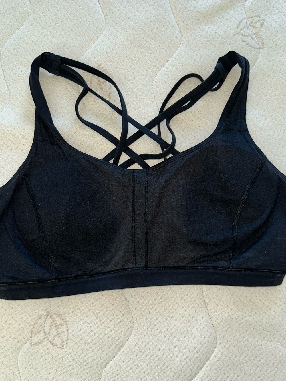 lululemon athletica Black Strappy Cross-Back Sports Bra size 12